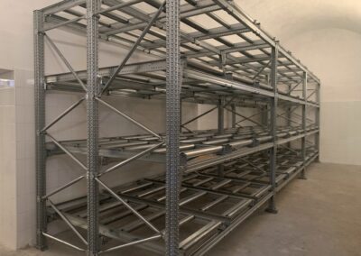 Scaffalatura con rulliere
